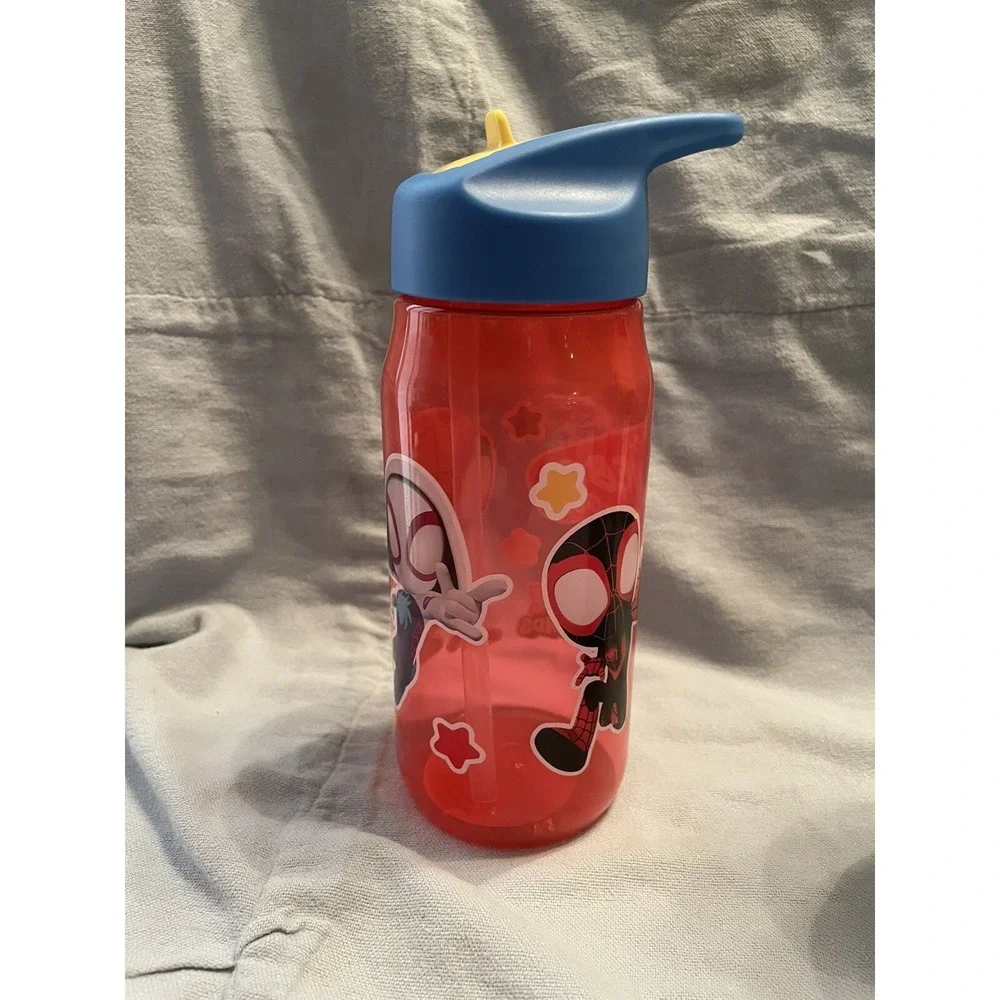 NEW Disney Marvel Spidey & His‎ Amazing Friends Water Bottle Hinge Straw